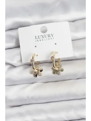 Zirkon Taşlı Çelik Kadın Göçmen Küpesi