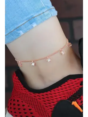 Zirkon Taşlı Rose Renk Yıldızlı Hal Hal