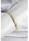 14K Gold Renk Kaplama Ezme Zincir Model Kadın Bileklik