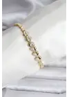 14K Gold Renk Kaplama Kalp Model CM Kadın Bileklik