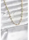 14K Gold Renk Kaplama Topçuklu Zincir Model CM Kadın Kolye