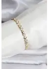 14K Gold Renk Kaplama Zirkon Taşlı CM Kadın Bileklik