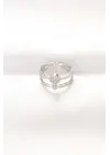 2li Görünümlü Topçuk Model Silver Renk Ayarlanabilir Yüzük