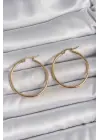 316 Çelik Gold Renk 33 mm Kadın Halka Model Kadın Küpe
