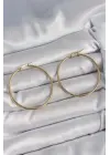 316 Çelik Gold Renk 43 mm Halka Model Kadın Küpe