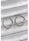316 Çelik Gümüş Renk 22 mm Halka Model Kadın Küpe