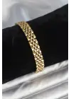 316L Çelik 9 mm Kalınlıkta Gold Renkli Erkek Bileklik