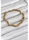 316L Çelik Arpa Model Gold Renk Kadın Bilekik