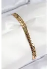316L Çelik Ezme Zincir Model Gold Renk Kadın Bileklik