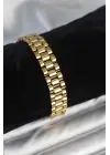 316L Çelik Gold Renk 12 mm Kalınlık Erkek Bileklik