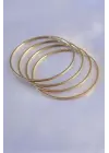316L Çelik Gold Renk 4lü Ajda Model 65 mm Çap Kadın Bilezik