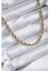  Altın  60 cm Burgu Model  Çelik Kolye