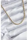  Altın  60 cm Burgu Model  Çelik Kolye