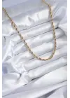  Altın  60 cm Burgu Model  Çelik Kolye