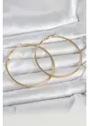 316L Çelik Gold Renk 60 mm Halka Kadın Küpe