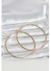 316L Çelik Gold Renk 70 mm Kadın Halka Küpe