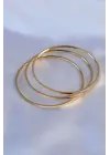 316L Çelik Gold Renk 3lü Ajda Model Kadın 60 mm Bilezik