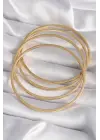 316L Çelik Gold Renk 4lü 60 mm Ajda Model Kadın Bilezik