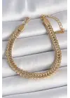 316L Çelik Gold Renk Balık Sırtı Zincir Model Kadın Bileklik