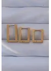   Altın Dikdörtgen Küpe Seti