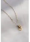 316L Çelik Gold Renk Halka Kalp Model Zirkon Taşlı Kadın Kolye