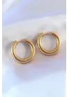 316L Çelik Gold Renk Halka Model Kadın Küpe