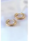 316L Çelik Gold Renk Halka Model Kadın Küpe
