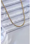  Altın  İnce İtalyan Zincir Model 60 cm  Çelik Kolye