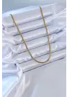  Altın  İnce İtalyan Zincir Model 60 cm  Çelik Kolye