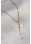316L Çelik Gold Renk İşleme Sallantı Model Kadın Kolye