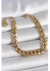316L Çelik Gold Renk Kalın Zincir Model Kadın Bileklik