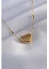  Altın  Kalp Figür  Çelik Kolye