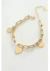 316L Çelik Gold Renk Kalp Figür Tiffany Zincir Bileklik
