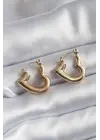   Altın Kalp Model Çelik Küpe