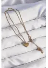  Altın  Kalp Model Love Çelik Kolye