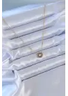  Altın  Kare Zirkon Taşlı  Çelik Kolye