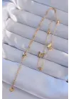  Altın  Kelebekli Çelik Kolye