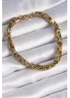 316L Çelik Gold Renk Kral Zincir Model Erkek Bileklik