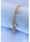 316L Çelik Gold Renk Kutup Yıldızı Figür Zirkon Taş Detay Kadın Bileklik