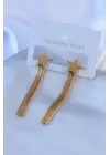 316L Çelik Gold Renk Kuyruklu Yıldız Sallantı Model Kadın Küpe