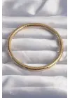 316L Çelik Gold Renk Lazer İşlemeli Bilezik