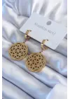   Altın Lotus Model Çelik Küpe