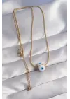 Altın  Mineli Nazar Model Çelik Kolye