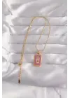  Altın  Mor Mineli El Figür Tarot Çelik Kolye