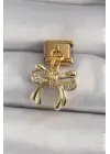 316L Çelik Gold Renk Sallantı Zirkon Taşlı Fiyonk Model Nomination Charm