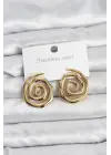 316L Çelik Gold Renk Sarmal Model Kadın Küpe