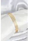 316L Çelik Gold Renk Simli Model Ajda 65 mm Kadın Bileklik