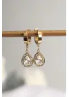   Altın Taşlı Damla Model Küpe