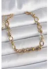 316L Çelik Gold Renk Topçuk Halka Zincir Model Kadın Bileklik