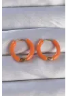   Altın Turuncu Mineli Halka Küpe